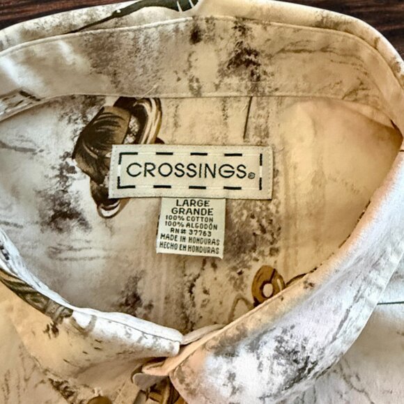 Crossings 100% Premium Cotton Men's Long Sleeve Button Down Fly Fishing Shirt - Picture 5 of 6